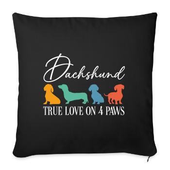 Teckel véritable amour sur quatre pattes - Housse de coussin décorative 45 x 45 cm - noir - Devant