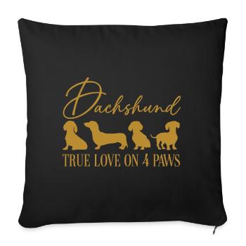 Teckel véritable amour sur quatre pattes - Housse de coussin décorative 45 x 45 cm - noir - Devant