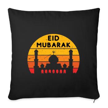 Ramadan Eid Mubarak Sunset - Sofa pillowcase 17,3'' x 17,3'' (45 x 45 cm) - black - Front