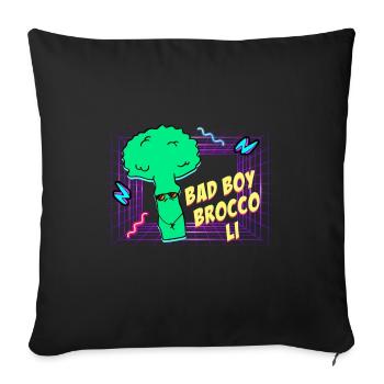Bad Boy Broccoli - Sofa pillowcase 17,3'' x 17,3'' (45 x 45 cm) - black - Front