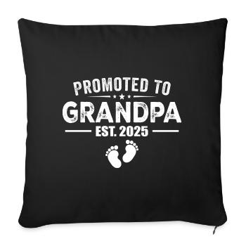 Promoted To Grandpa Est 2025 Funny For New Grandpa - Sofa pillowcase 17,3'' x 17,3'' (45 x 45 cm) - black - Front