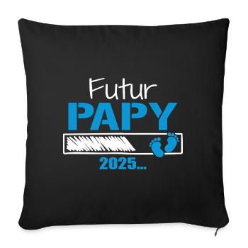 Zukünftiger Opa 2025 Geschenk, der bald Opa sein wird - Sofakissenbezug 45 x 45 cm - Schwarz - Vorne