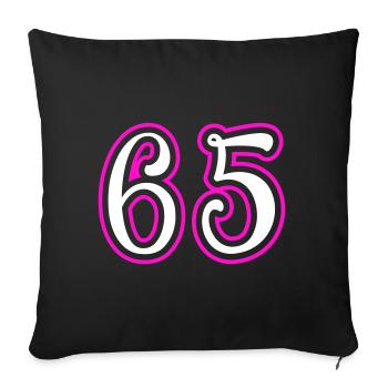 Numéro 65 - Housse de coussin décorative 45 x 45 cm - noir - Devant