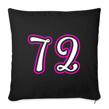 72 Zahl nummer - Sofakissenbezug 45 x 45 cm - Schwarz - Vorne