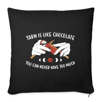 Le fil est comme le tricot au chocolat - Housse de coussin décorative 45 x 45 cm - noir - Devant