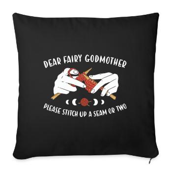 Please Stitch Up A Seam Or Two Knitting - Sofa pillowcase 17,3'' x 17,3'' (45 x 45 cm) - black - Front