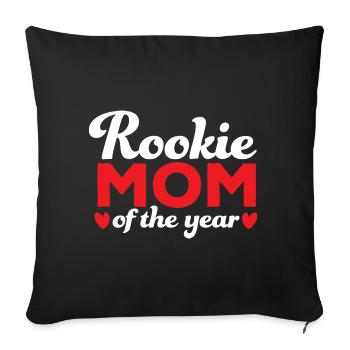 Maman recrue de l’année Nouvelle maman de la fête des mères - Housse de coussin décorative 45 x 45 cm - noir - Devant