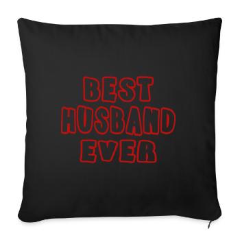 Saint-Valentin Mari meilleur mari de tous les temps - Housse de coussin décorative 45 x 45 cm - noir - Devant