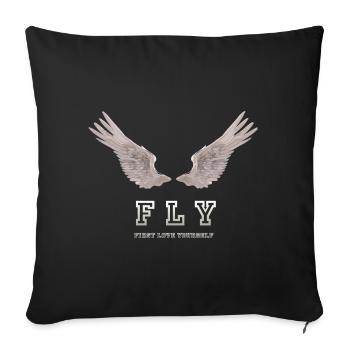 FLY - Aimez-vous d’abord ! - Housse de coussin décorative 45 x 45 cm - noir - Devant