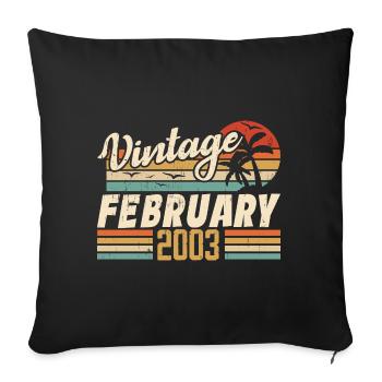 Millésime Né Février 2003 Cadeau 39e Anniversaire - Housse de coussin décorative 45 x 45 cm - noir - Devant