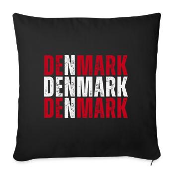 Flag of Denmark, Danish pride - Sofa pillowcase 17,3'' x 17,3'' (45 x 45 cm) - black - Front