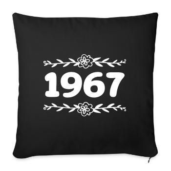 1967 Millésime 1967 Rétro 1967 Anniversaire 1967 - Housse de coussin décorative 45 x 45 cm - noir - Devant