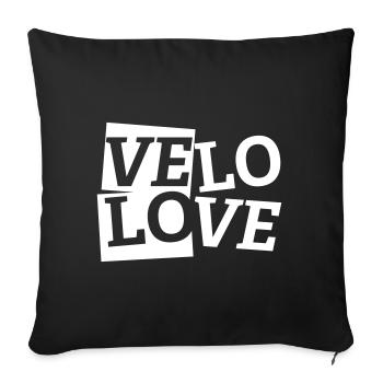 Velo amour l'amour tous les cyclistes - Housse de coussin décorative 45 x 45 cm - noir - Devant