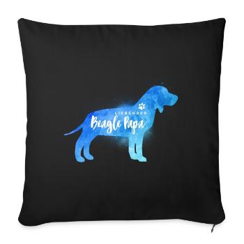 Liebender Beagle Papa - Sofakissenbezug 45 x 45 cm - Schwarz - Vorne