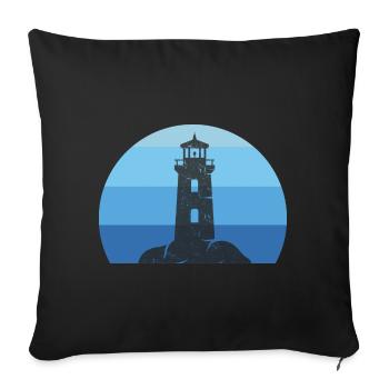 Lighthouse Gift Holiday - Sofa pillowcase 17,3'' x 17,3'' (45 x 45 cm) - black - Front