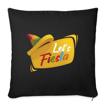 Let's fiesta Sombrero Cinco De Mayo - Sofa pillowcase 17,3'' x 17,3'' (45 x 45 cm) - black - Front