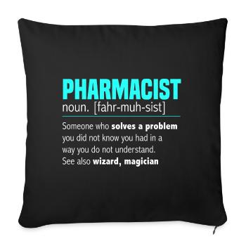 Pharmacist Definition Pharmacy Pharmacy Technician - Sofa pillowcase 17,3'' x 17,3'' (45 x 45 cm) - black - Front