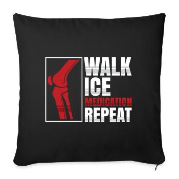 Walk Ice Medication Repeat - Sofakissenbezug 45 x 45 cm - Schwarz - Vorne