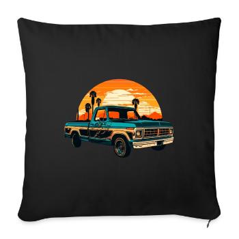 Pickup Oldtimer - Sofakissenbezug 45 x 45 cm - Schwarz - Vorne
