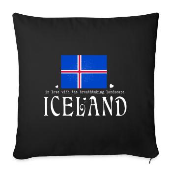 Iceland - Sofa pillowcase 17,3'' x 17,3'' (45 x 45 cm) - black - Front