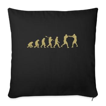Evolution des Boxens | Boxer-Geschenk - Sofakissenbezug 45 x 45 cm - Schwarz - Vorne