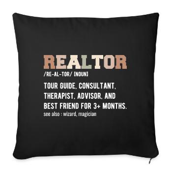 Funny Real Estate Agent - Realtor Definition - Housse de coussin décorative 45 x 45 cm - noir - Devant