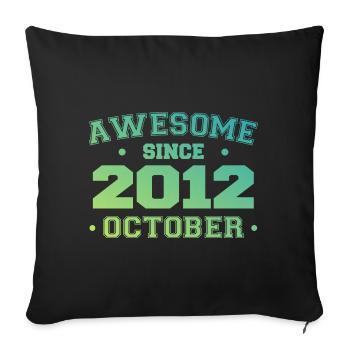 Octobre 2012 - Cadeau Anniversaire Octobre 2012 - Housse de coussin décorative 45 x 45 cm - noir - Devant