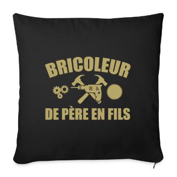 Handyman from Father to Son DIY Tools - Sofa pillowcase 17,3'' x 17,3'' (45 x 45 cm) - black - Front