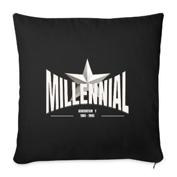 Millennial Star – Generation Y - Sofakissenbezug 45 x 45 cm - Schwarz - Vorne