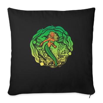 Sirène sirène sirène conte de fées - Housse de coussin décorative 45 x 45 cm - noir - Devant