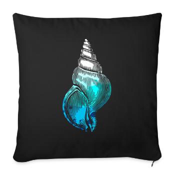 Vie marine sous-marine Seashell mer profonde - Housse de coussin décorative 45 x 45 cm - noir - Devant