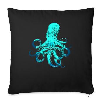 Animal marin sous-marin - Housse de coussin décorative 45 x 45 cm - noir - Devant