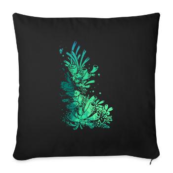 underwater aquarium sea fish lake diving - Sofa pillowcase 17,3'' x 17,3'' (45 x 45 cm) - black - Front