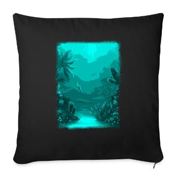 underwater aquarium sea diving coral - Sofa pillowcase 17,3'' x 17,3'' (45 x 45 cm) - black - Front