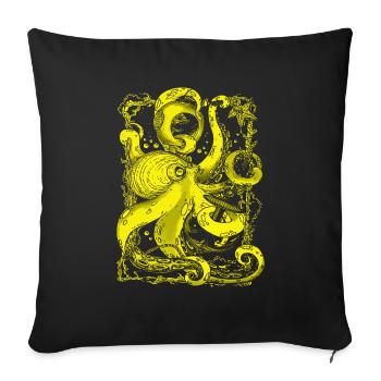 Octopus octopus octopus underwater sea - Sofa pillowcase 17,3'' x 17,3'' (45 x 45 cm) - black - Front