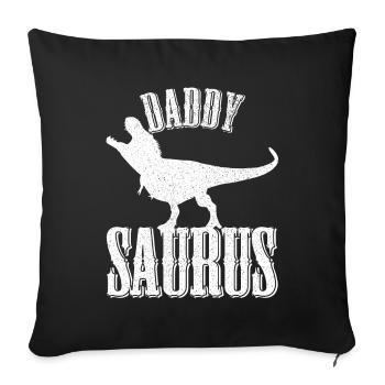 Idée Cadeau Papa Saurus - Housse de coussin décorative 45 x 45 cm - noir - Devant