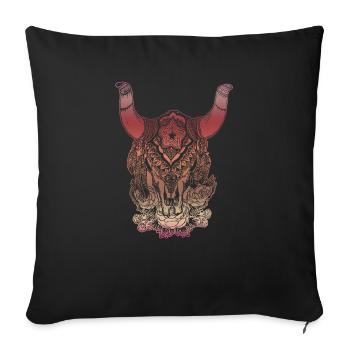 Native American Skull Native Buffalo - Sofa pillowcase 17,3'' x 17,3'' (45 x 45 cm) - black - Front