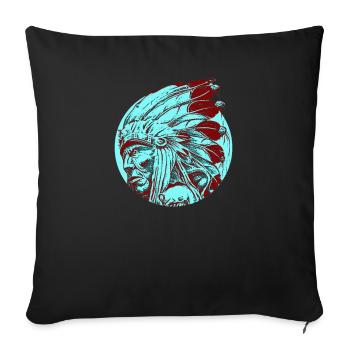 Native Indians Feather Jewelry Native Chieftain - Sofa pillowcase 17,3'' x 17,3'' (45 x 45 cm) - black - Front
