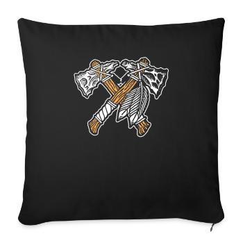 Indiens Haches Indigènes Plumes USA Indien - Housse de coussin décorative 45 x 45 cm - noir - Devant