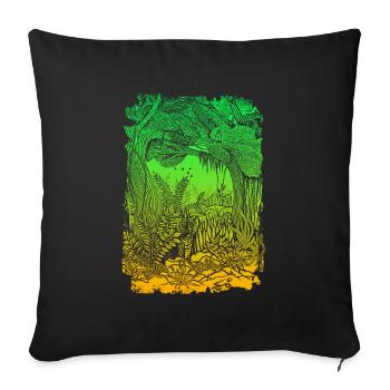 Jungle rainforest conservation amazon - Sofa pillowcase 17,3'' x 17,3'' (45 x 45 cm) - black - Front