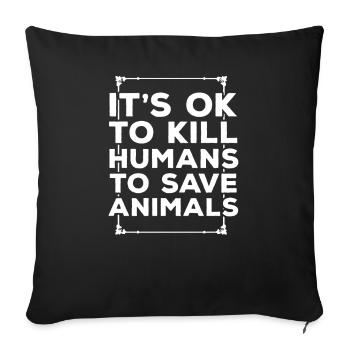 animal welfare - Sofa pillowcase 17,3'' x 17,3'' (45 x 45 cm) - black - Front