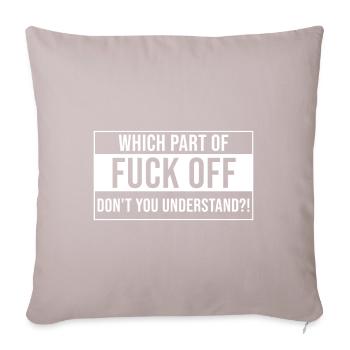 FUCK OFF - Sofakissenbezug 45 x 45 cm - helles Taupe - Vorne