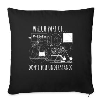Physics Mechanical Engineering Complex Formulas Nerd - Sofa pillowcase 17,3'' x 17,3'' (45 x 45 cm) - black - Front
