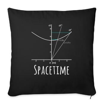 Physik Spacetime lustiges Nerd Shirt - Sofakissenbezug 45 x 45 cm - Schwarz - Vorne
