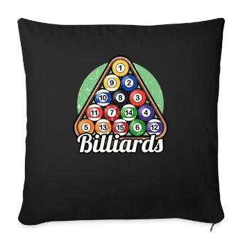 Billiard Billiard Biliard Billiard Ball Snooker Pool - Sofa pillowcase 17,3'' x 17,3'' (45 x 45 cm) - black - Front