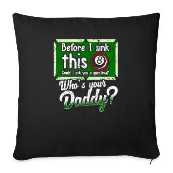 Billiard Billiard Biliard Billiard Ball Snooker Pool - Sofa pillowcase 17,3'' x 17,3'' (45 x 45 cm) - black - Front