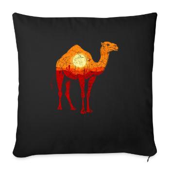Desert Camel Sahara Arabia Savannah Orient Vintage - Housse de coussin décorative 45 x 45 cm - noir - Devant