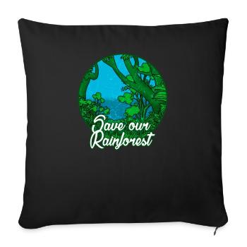 Rainforest tropics environmental protection nature climate change - Sofa pillowcase 17,3'' x 17,3'' (45 x 45 cm) - black - Front