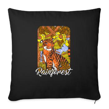 Rainforest Tiger Environmental Protection Nature Jungle - Sofa pillowcase 17,3'' x 17,3'' (45 x 45 cm) - black - Front