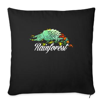 Chameleon rainforest tropics environmental protection jungle - Sofa pillowcase 17,3'' x 17,3'' (45 x 45 cm) - black - Front